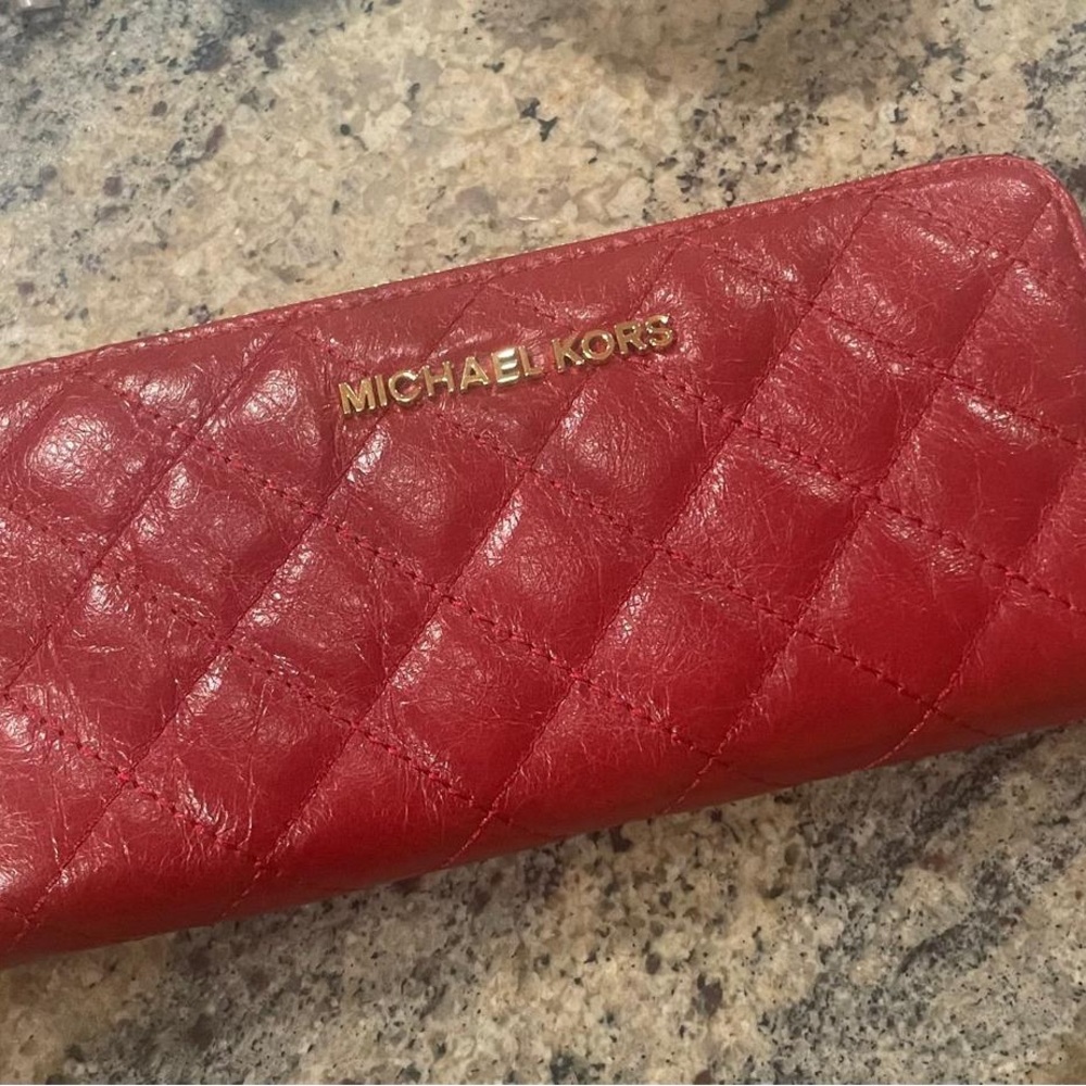 Michael Kors Quilted Red Wallet